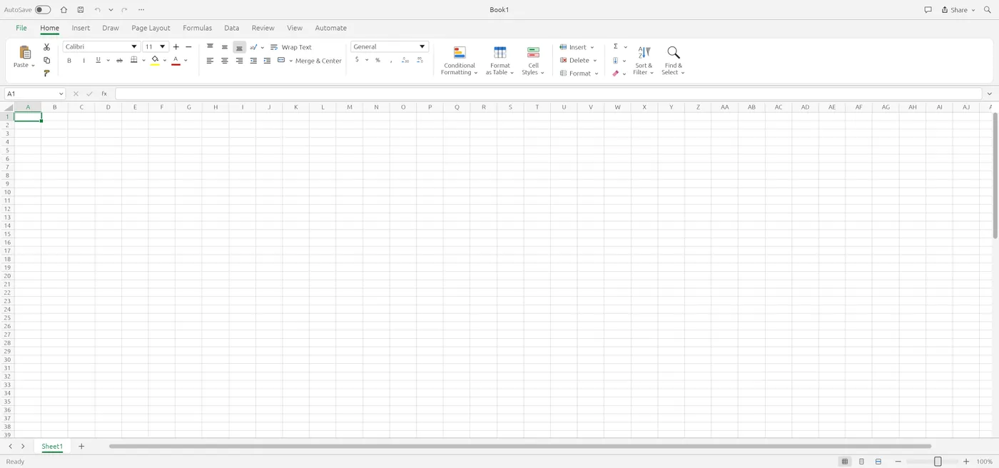 The spreadsheet editor with a sample workbook open